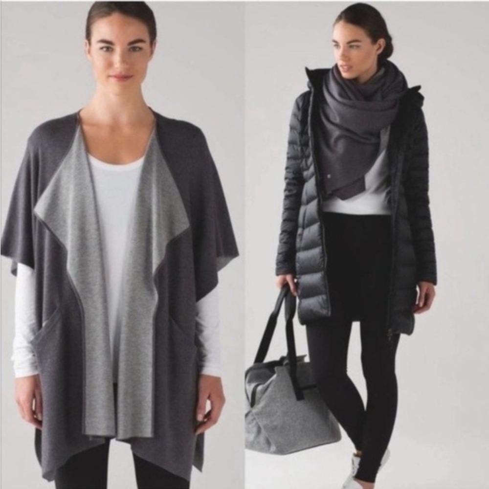 Lululemon After Asana Wrap in Heathered Dark Carbon/Heathered Medium Gray